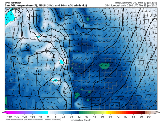 GFS 2-m temperature (Colorado zoom) (click image for animation)