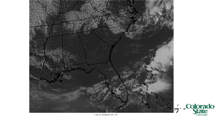 Southeast 1-km visible satellite imagery (click image for animation)