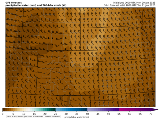 GFS precipitable water (Colorado zoom) (click image for animation)