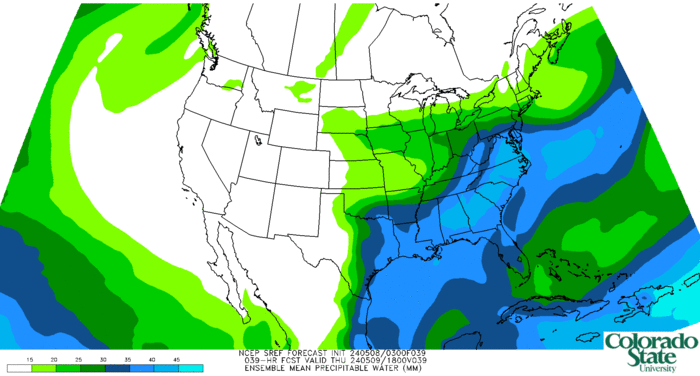 SREF mean: Precipitable water (click image for animation)