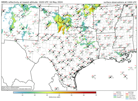 South-central radar reflectivity composite (click image for animation)