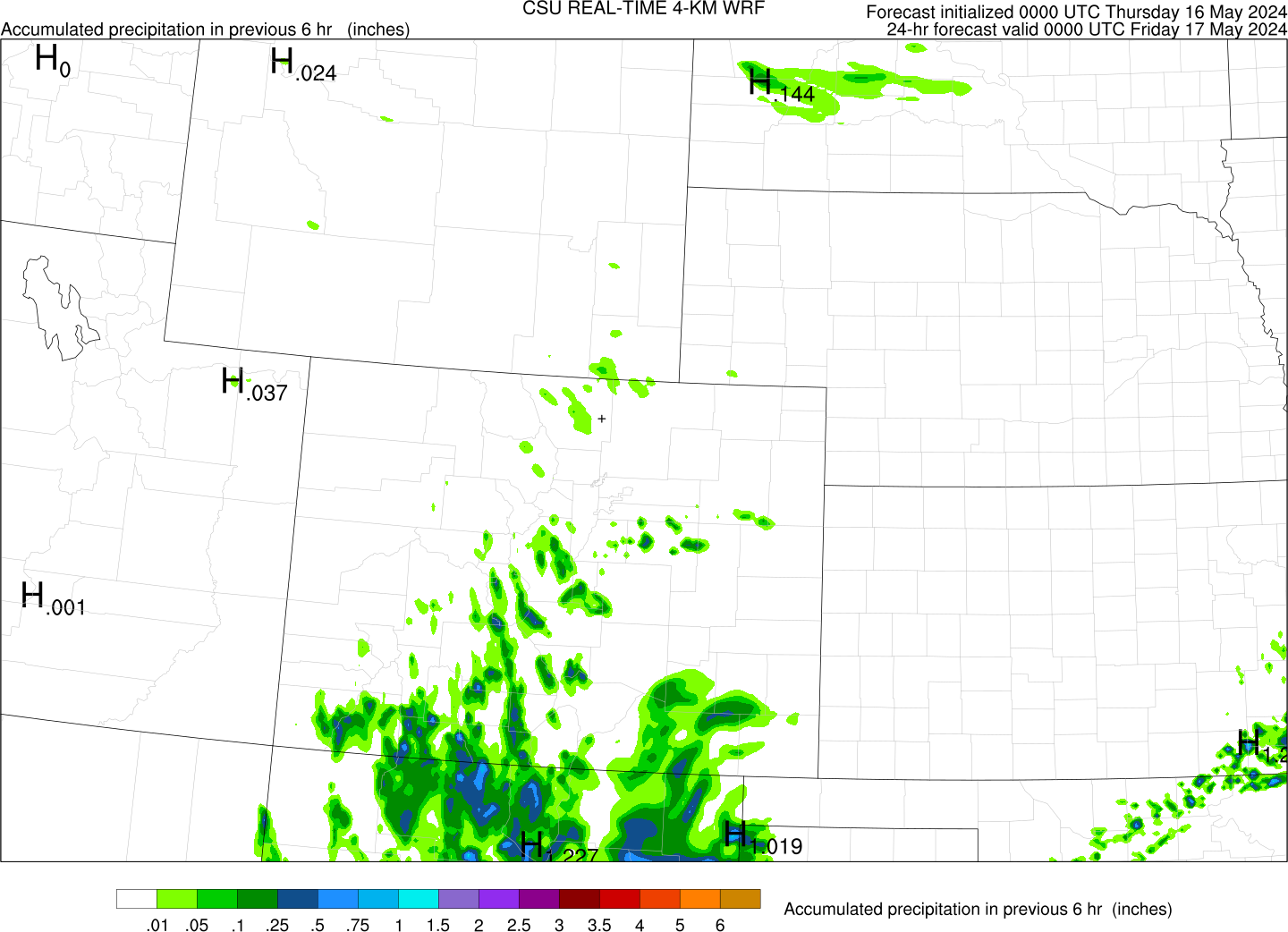 6-hourly precipitation (Colorado) (click image for animation)