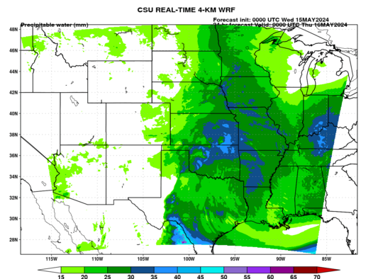 Precipitable water (full domain) (click image for animation)