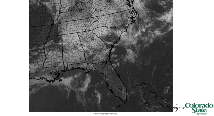 Southeast 1-km visible satellite imagery (click image for animation)