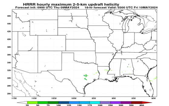 HRRR hourly maximum 2--5-km updraft helicity, central US (click image for animation)