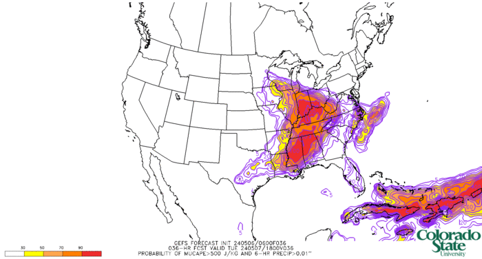 GEFS probability of MUCAPE > 500 J/kg and > 0.01
