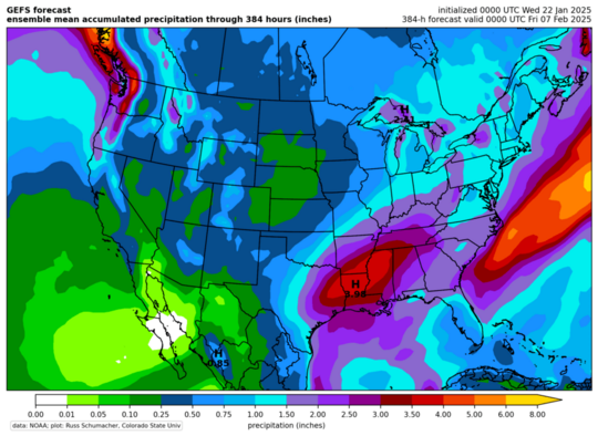 GEFS mean: Total accumulated precipitation (click image for animation)