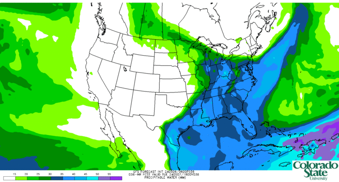 GFS precipitable water (click image for animation)