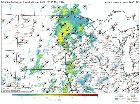 North-central radar reflectivity composite (click image for animation)