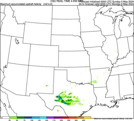 Accumulated maximum updraft helicity in 2–5-km layer (full domain) (click image for animation)