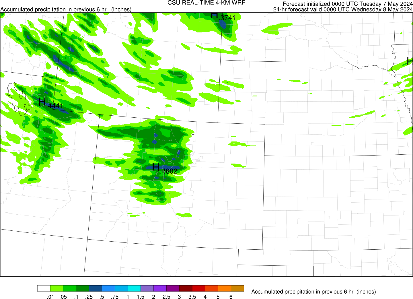 6-hourly precipitation (Colorado) (click image for animation)